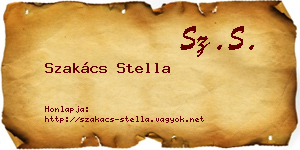 Szakács Stella névjegykártya